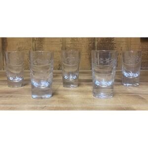 Pioneer Willow Moon Shot‎ Glass Set of 5 @ 2 1/2" Made in Occupied Japan